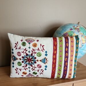 Pier 1 Multicolor Embroidered Accent Pillow